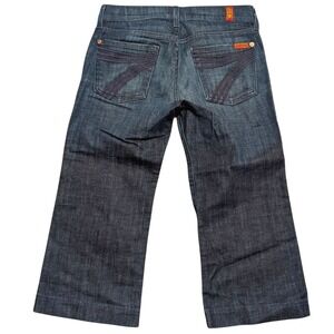 7 For All Mankind Jeans Womens 25 Crop Dojo Dark Cropp Designer Dark Faded Denim